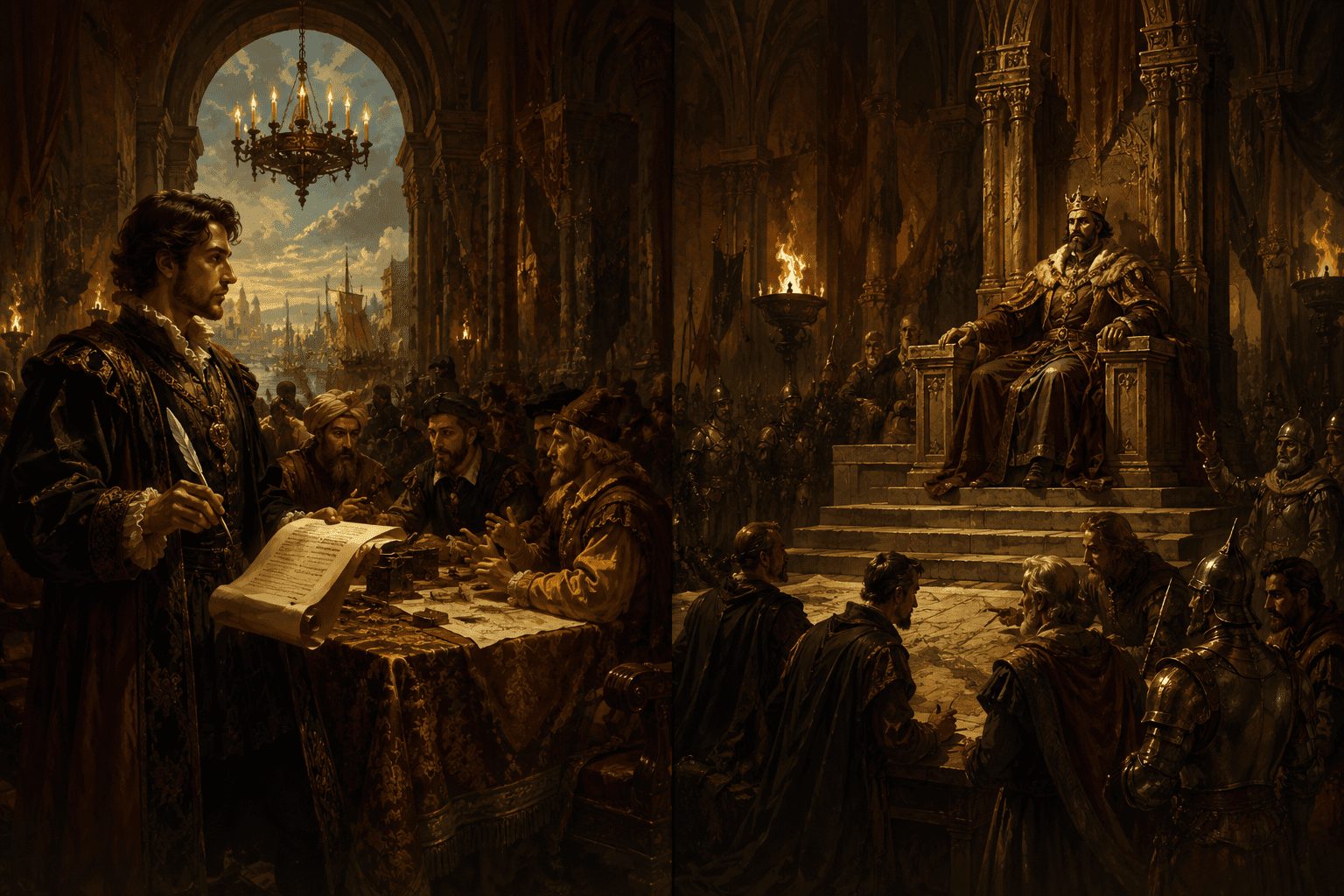 Investment bank vs bank holding company — a medieval wedding planner and a king illustrating the difference between facilitating transactions and controlling a financial empire