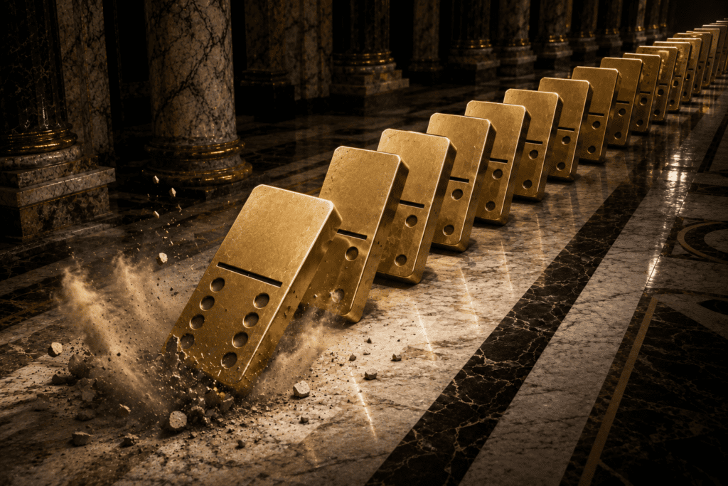 2008 financial crisis domino effect — Bear Stearns, Lehman Brothers, AIG, Fannie Mae Freddie Mac collapse