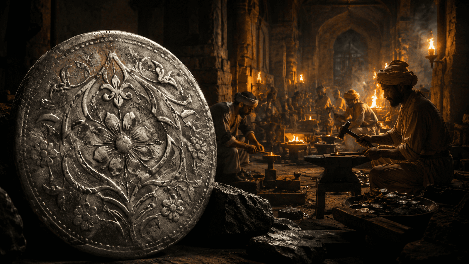 Rupee Ki Kahani Part 1 — Mughal era silver coin aur mint interior jahan Sher Shah Suri ka Rupiya dhala gaya